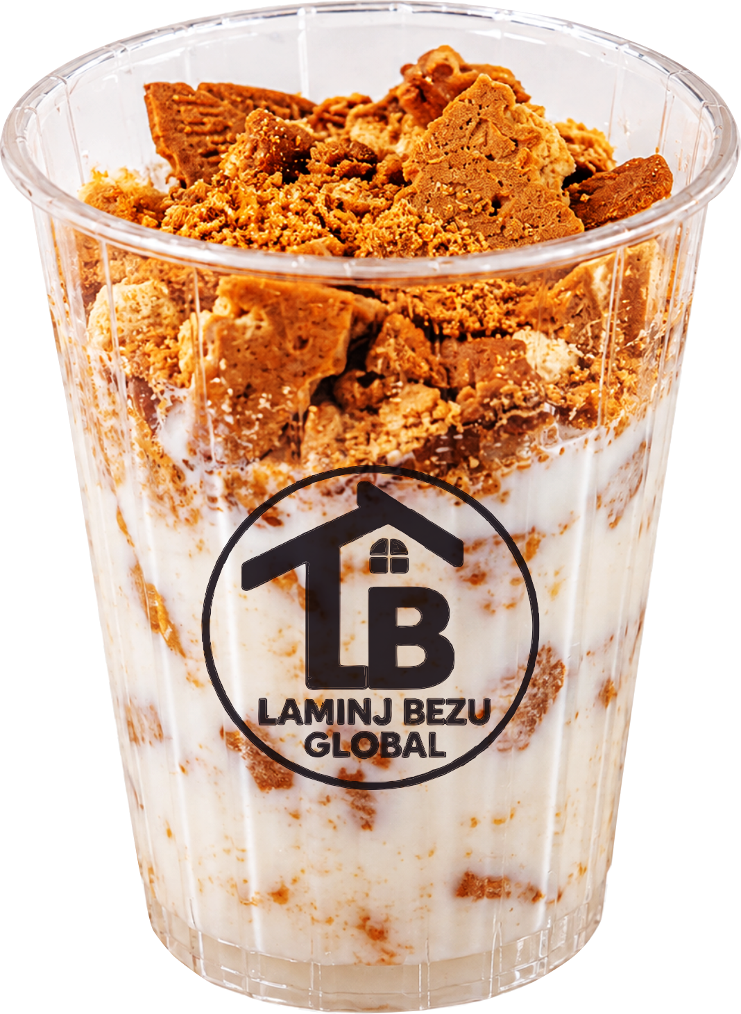 Cup minuman dengan logo LBG